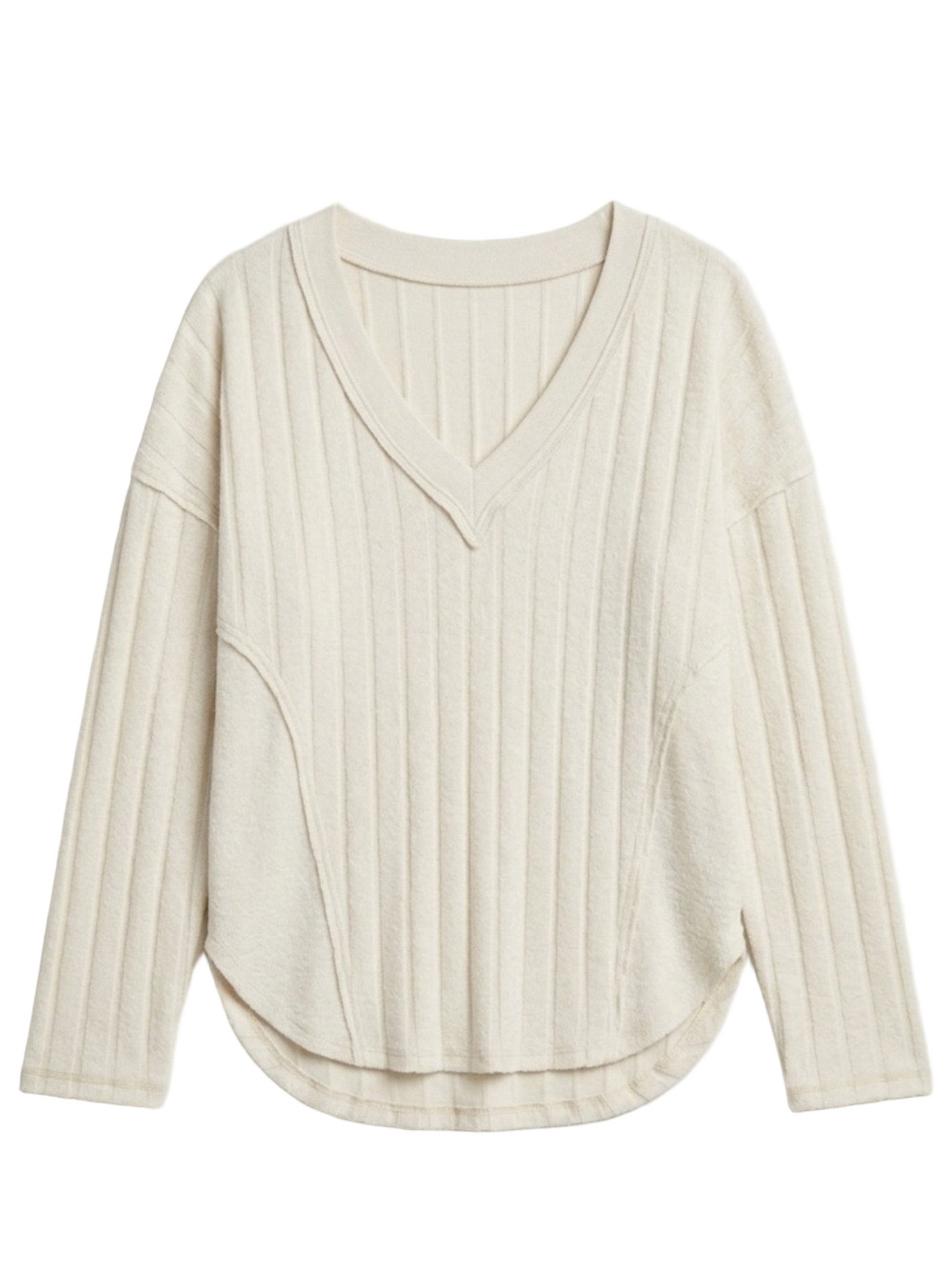 Urban Outfitters Off White V-Neck Sweater Soft Knit Relaxed Small